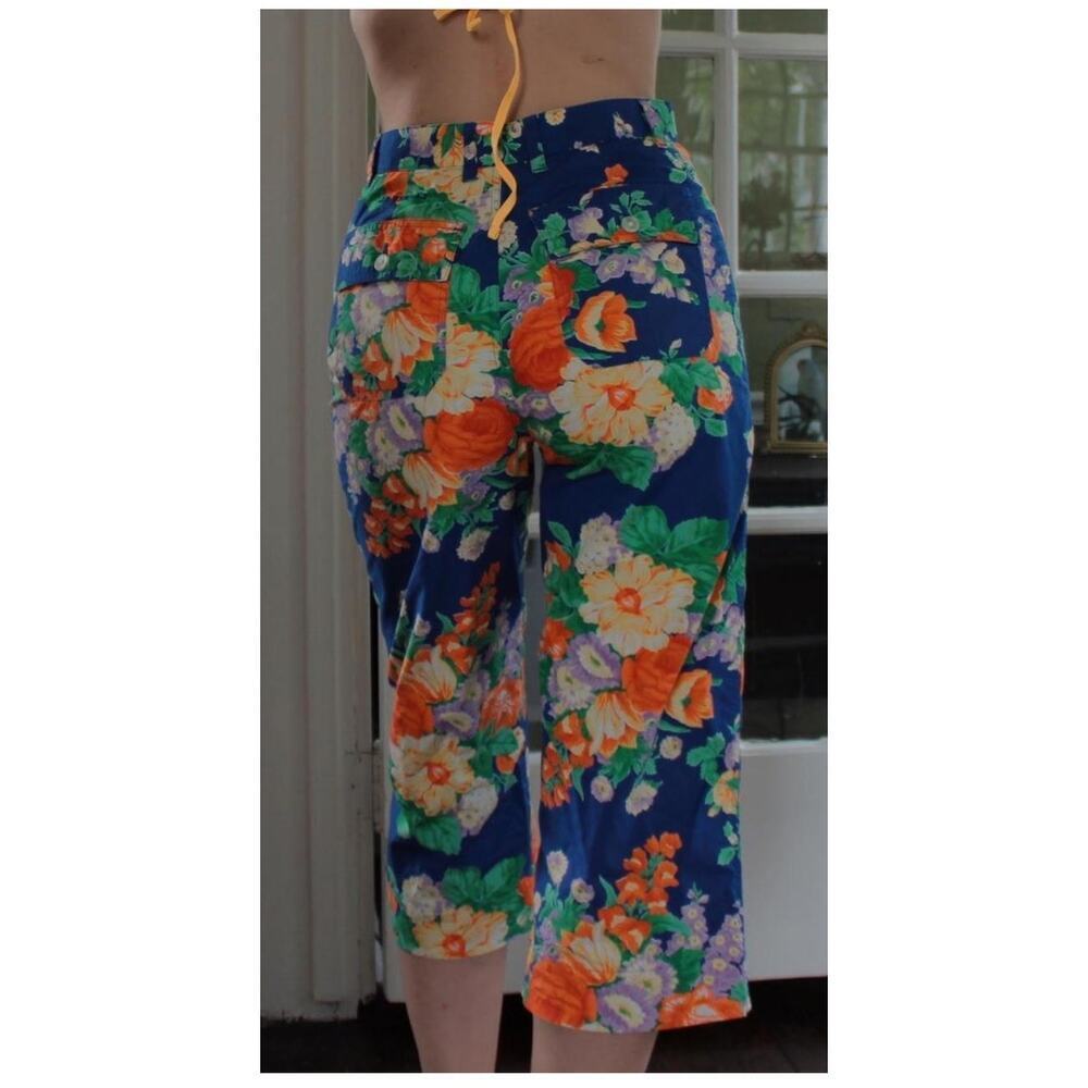NEW Vintage Ralph Lauren Womens Pants Size Cobalt Blue Tropical Vacay Resort - Picture 2 of 12